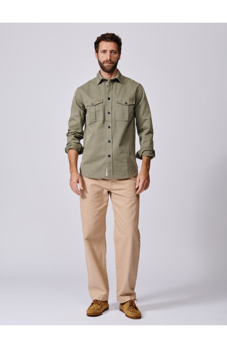Aubin Cole Long Sleeve Twill Overshirt, Alternate, color, Pale Khaki