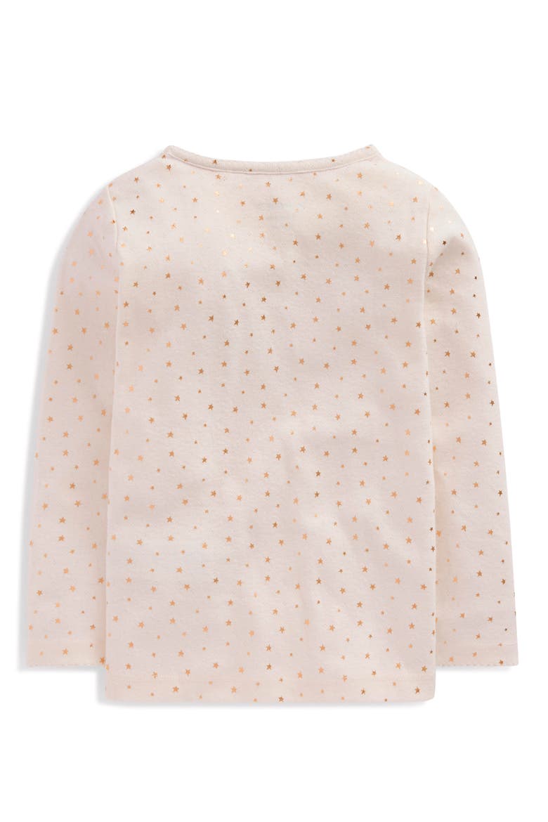 Kids' Long Sleeve Pointelle T-Shirt, Alternate, color, IVORY FOIL PRINT