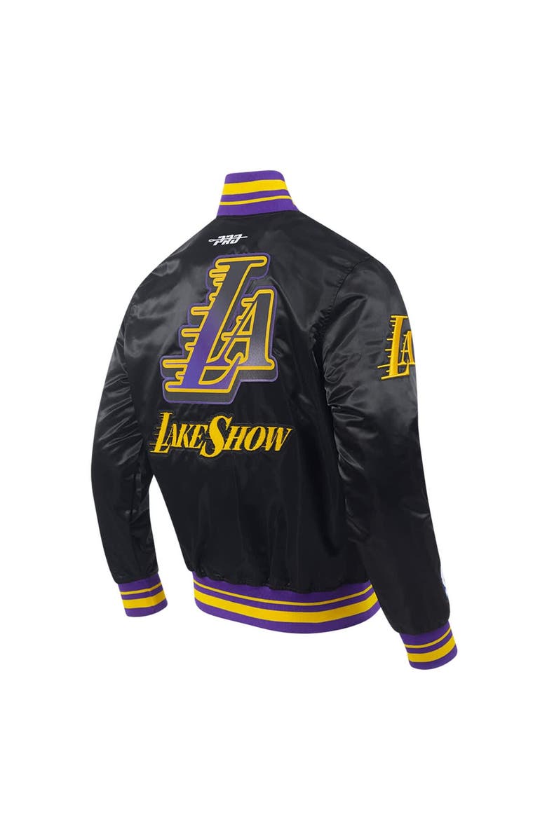 PRO STANDARD Men's Pro Standard Black Los Angeles Lakers 2024/25 City Edition Chenille Satin Full-Snap Jacket, Alternate, color, 