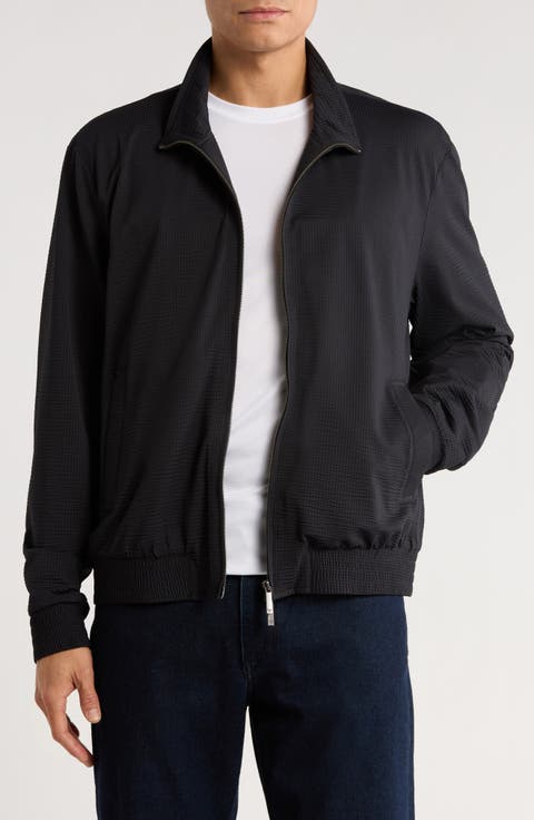 Seersucker Bomber Jacket