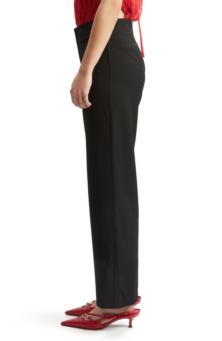 Bardot Balia Hipster Wide Leg Pants, Alternate, color, Black