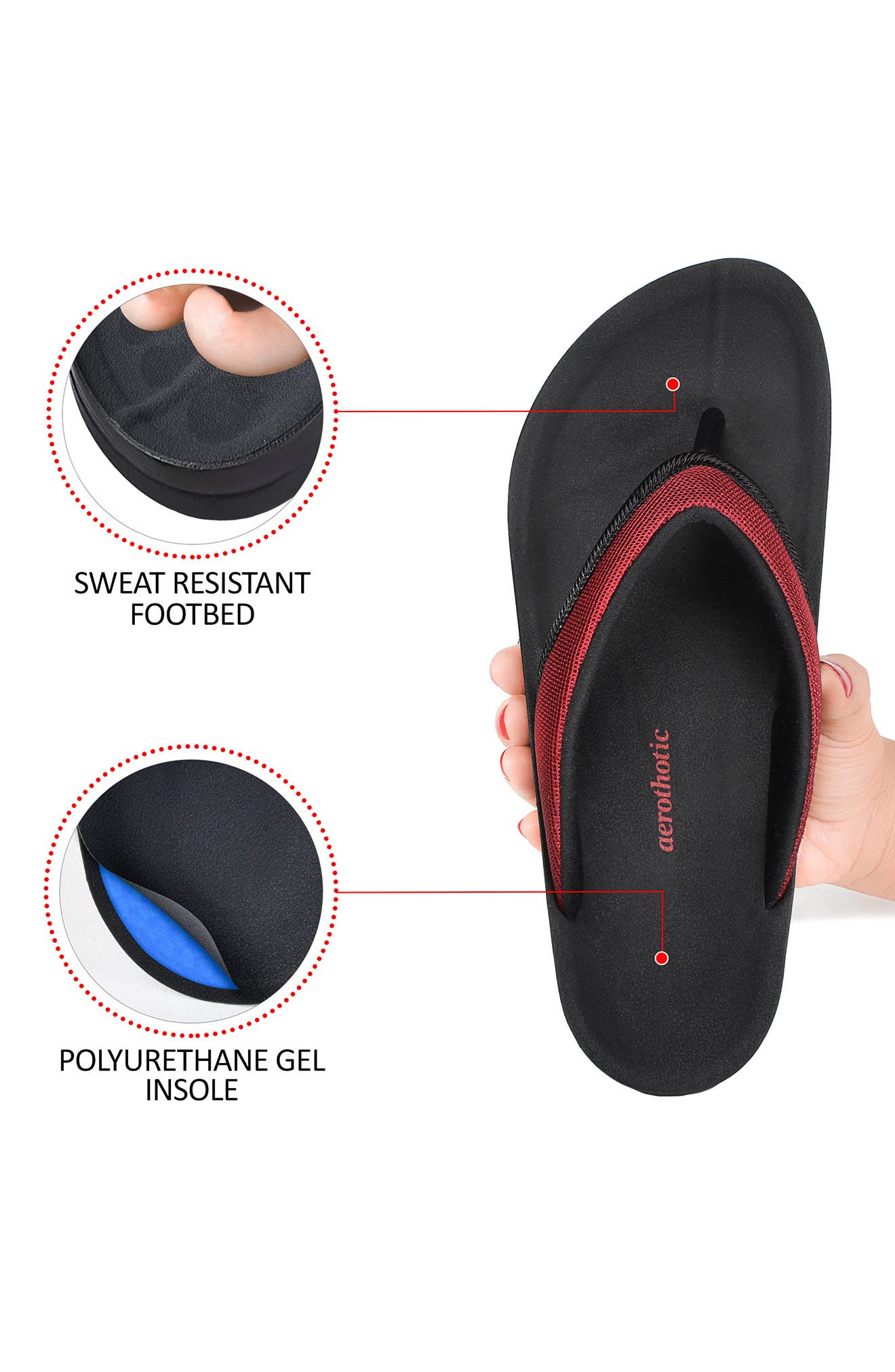 Enhalus Flip Flop Sandal, Alternate, color, WINE