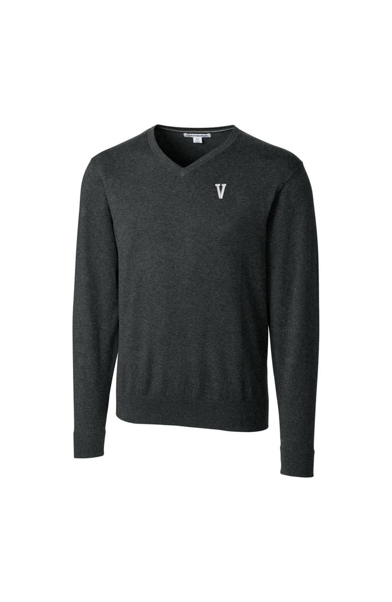 Cutter & Buck Men's Cutter & Buck Heather Charcoal Villanova Wildcats Lakemont Tri-Blend Big & Tall V-Neck Pullover Sweater, Alternate, color, 