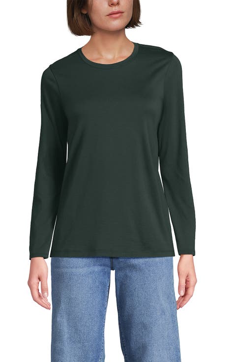 Supima Cotton Long Sleeve Crewneck T-Shirt