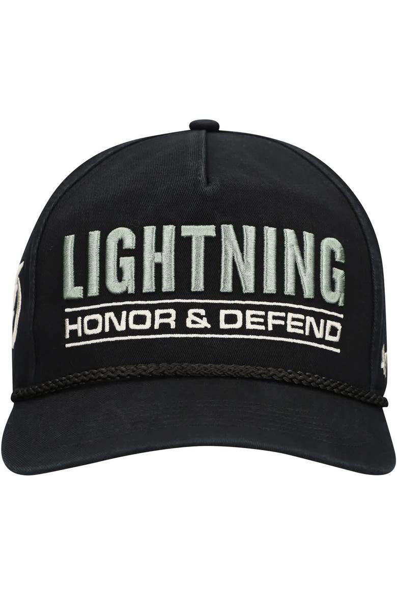 Men's '47 Black Tampa Bay Lightning OHT Military Appreciation Homeland Honor and Defend Hitch Adjustable Hat, Alternate, color, Black