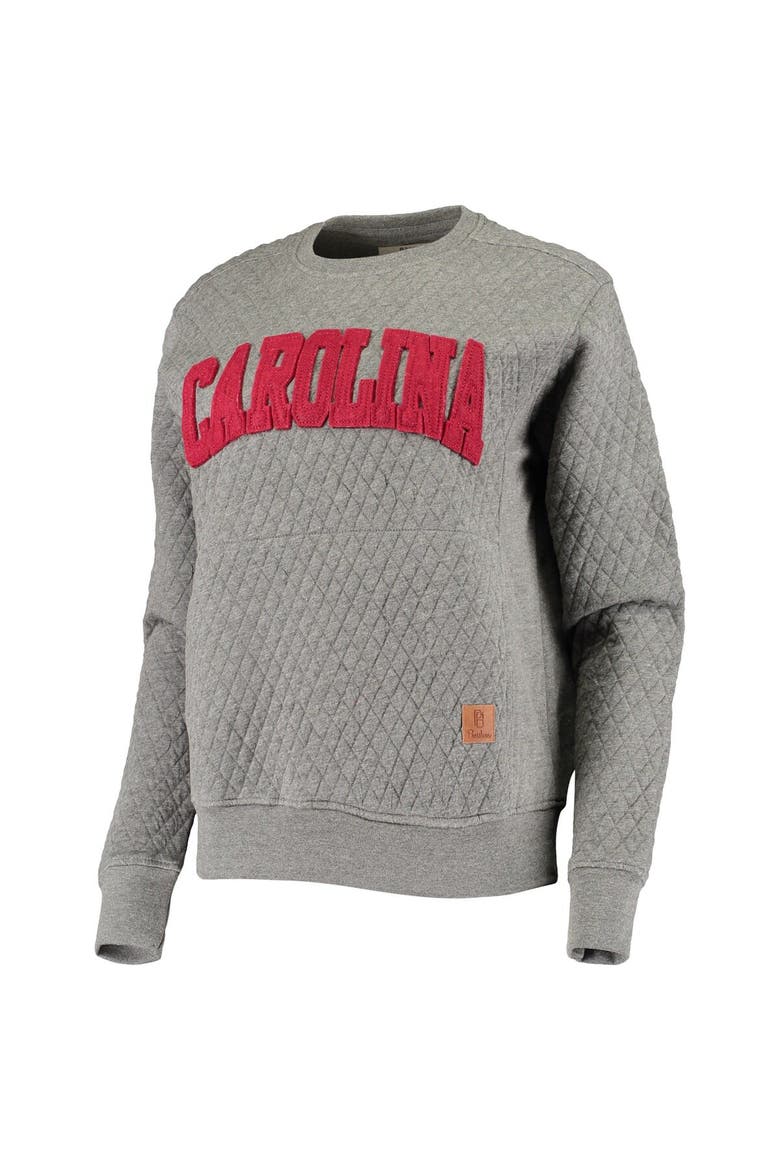 Women's Pressbox Heather Charcoal South Carolina Gamecocks Moose Quilted Pullover Sweatshirt, Alternate, color, Heather Gray
