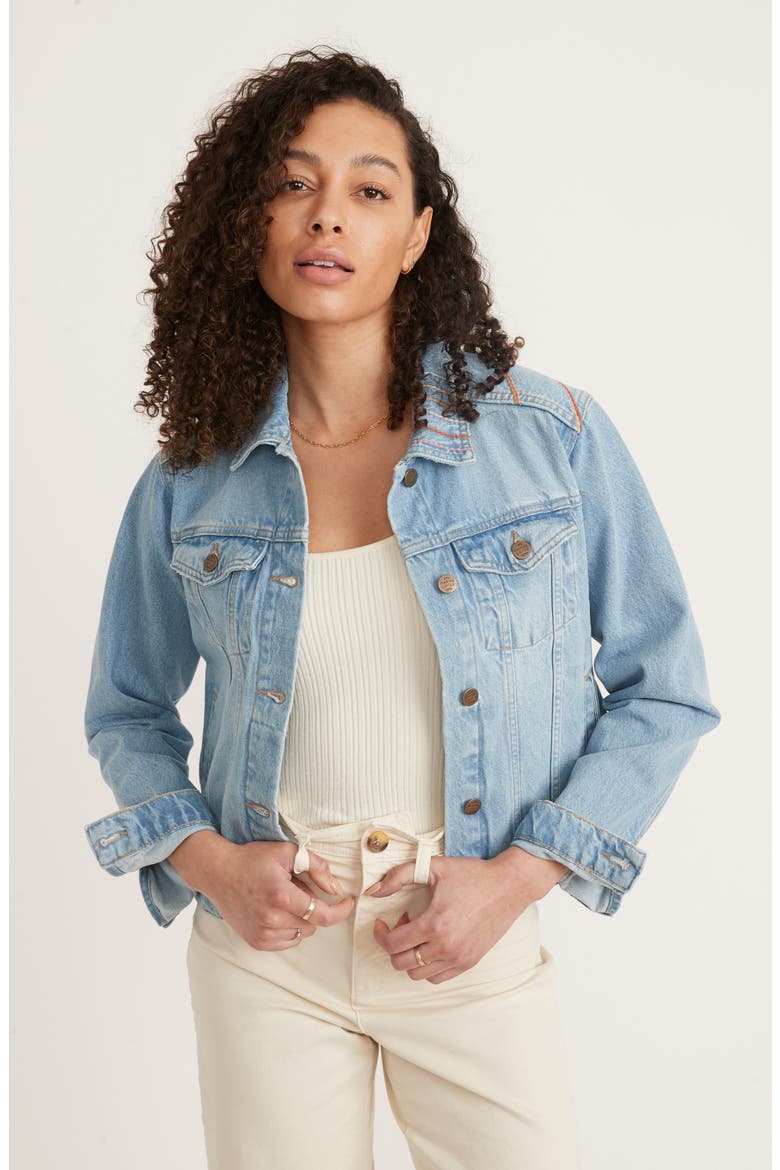 Embroidered Denim Jacket, Alternate, color, LIGHT DENIM