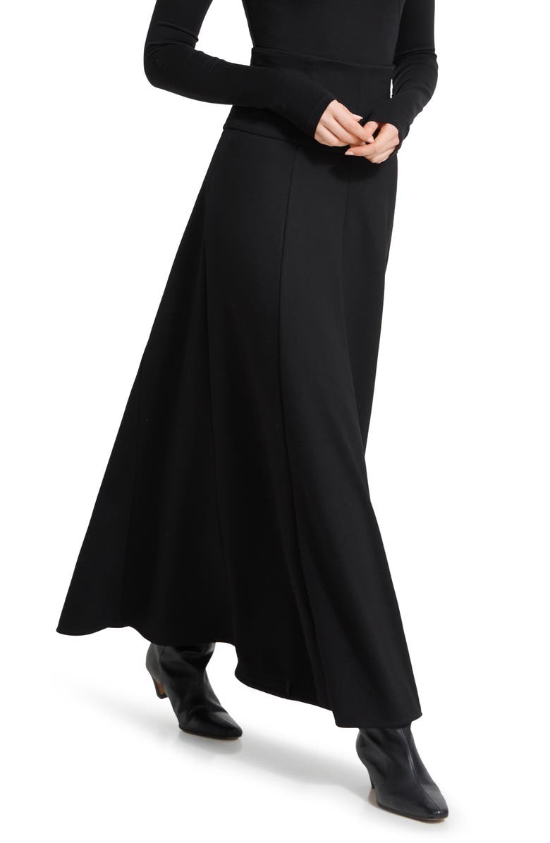 Marcella India Ponte Maxi Skirt, Alternate, color, Black