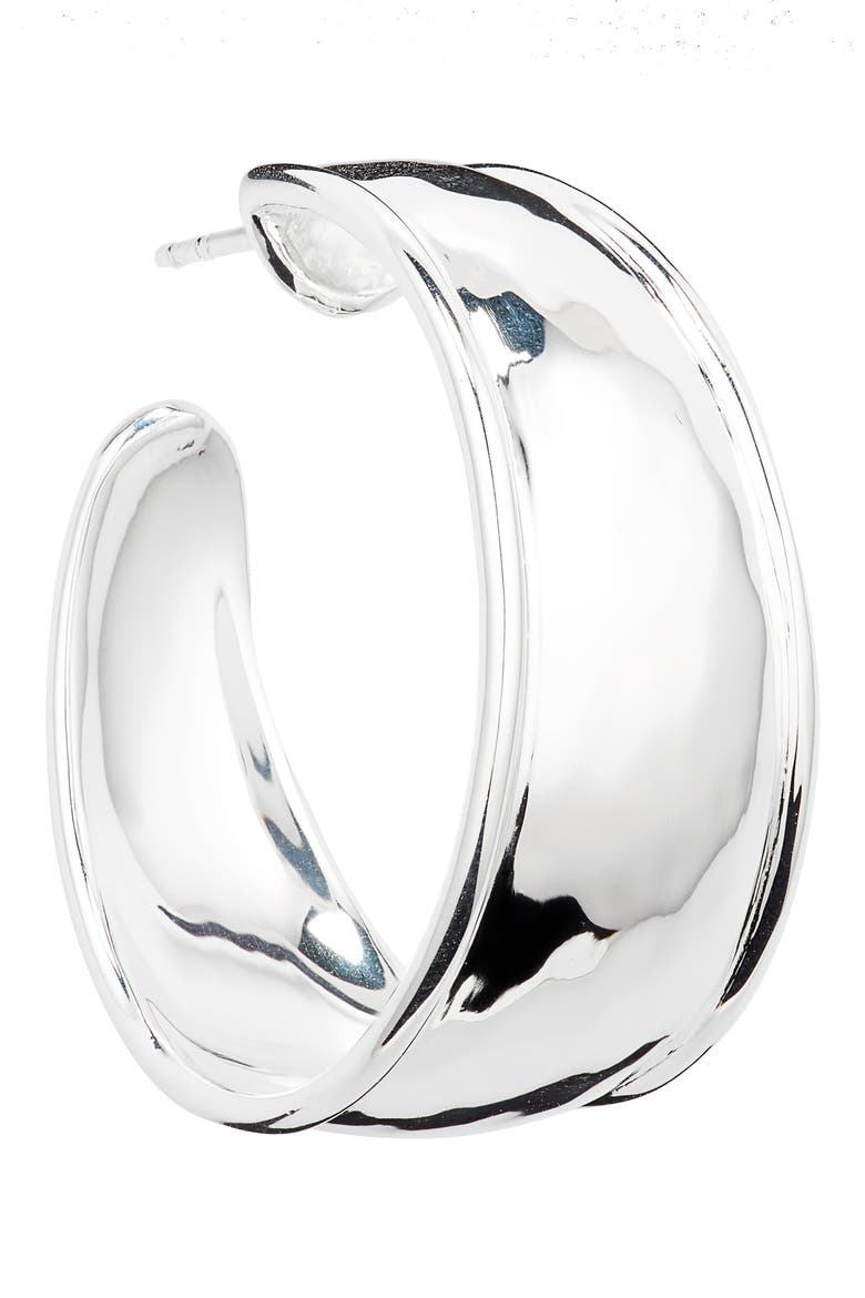 'Goddess' Rosé Hoop Earrings, Alternate, color, SILVER