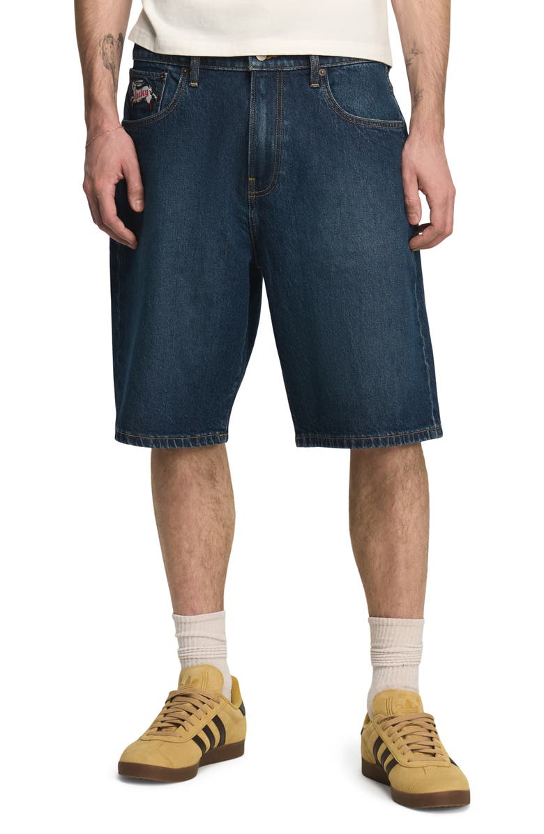 Lucky Brand Baggy Denim Shorts, Main, color, Dark Matter