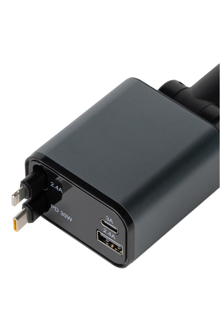 Retractable Car Charging Cable, Alternate, color, BLACK