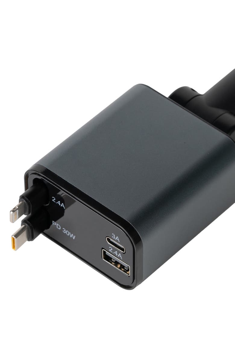 Moxyo Retractable Car Charging Cable, Alternate, color, Black