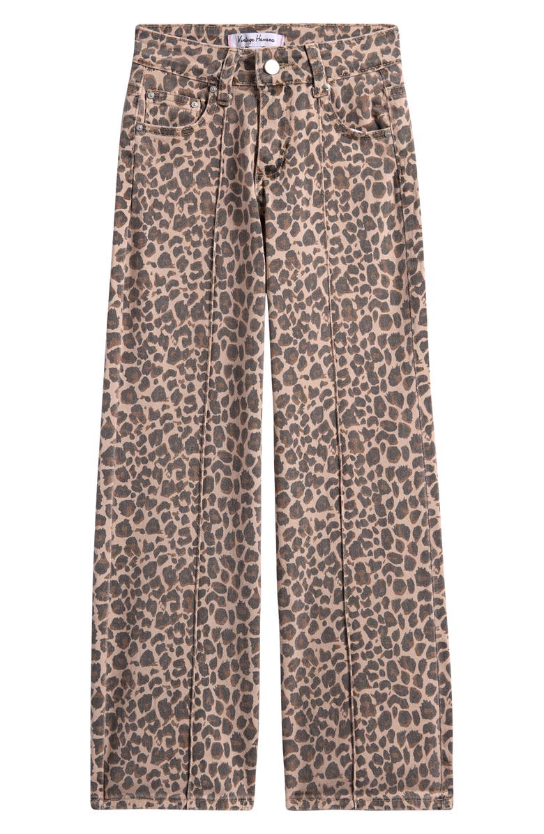 Vintage Havana Kids' Leopard Print Straight Leg Jeans, Main, color, 
