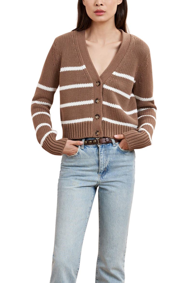 Mini Marina Cardigan, Alternate, color, Tan/Cream