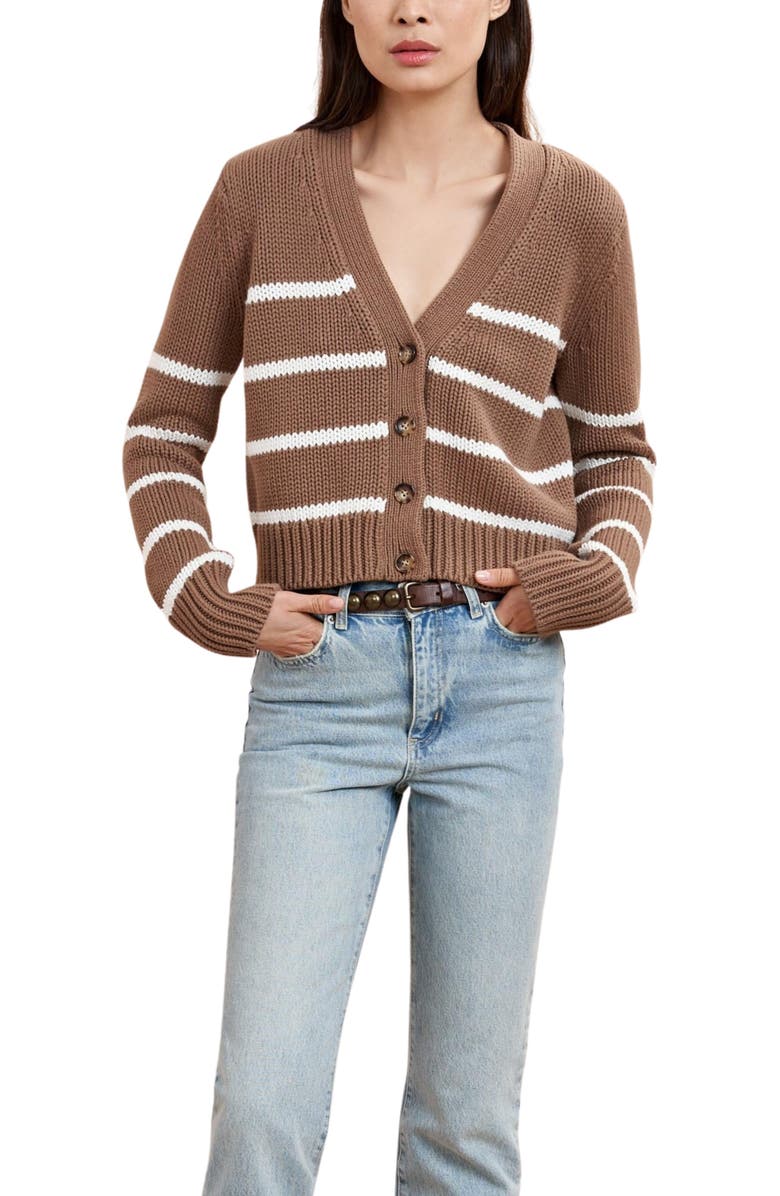 La Ligne Mini Marina Cardigan, Alternate, color, Tan/Cream