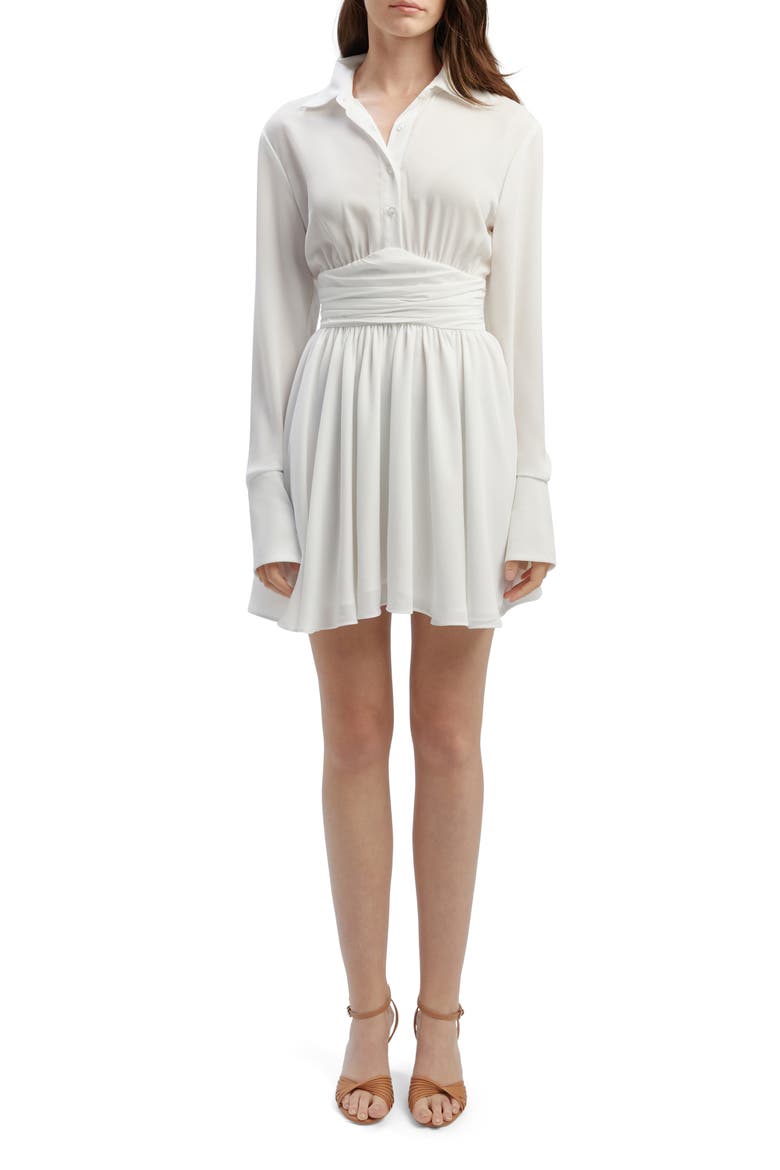 Justina Long Sleeve Minidress, Main, color, ORCHID WHITE
