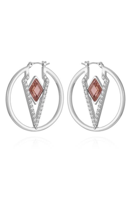 VINCE CAMUTO VINCE CAMUTO GLASS STONE HOOP EARRINGS