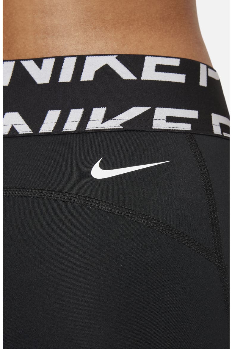 Pro Dri-FIT Graphic Leggings, Alternate, color, BLACK/ WHITE
