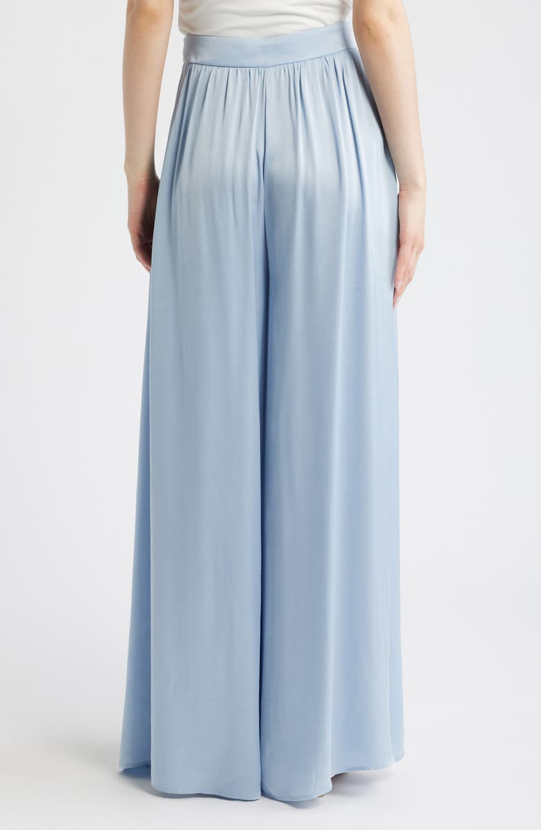 MANGO High Waist Satin Wide Leg Pants, Alternate, color, Sky Blue