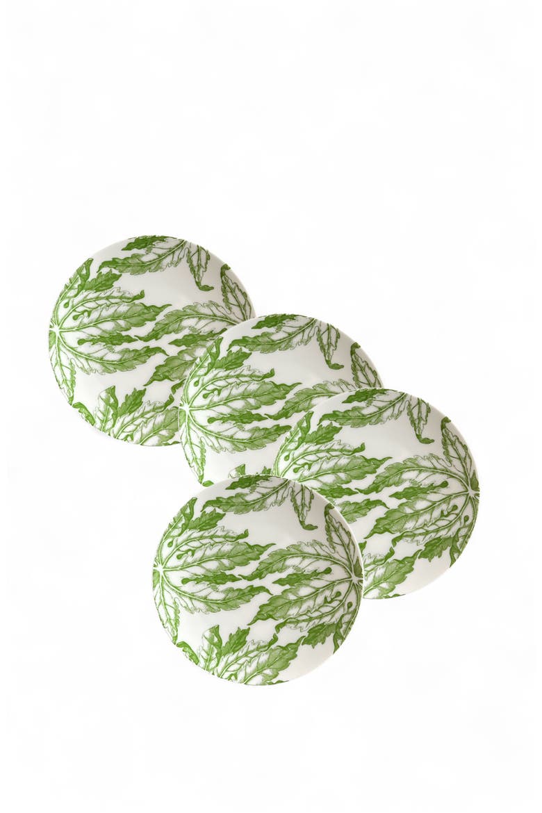 Freya Small Plates - Porcelain - Set 4, Alternate, color, GREEN