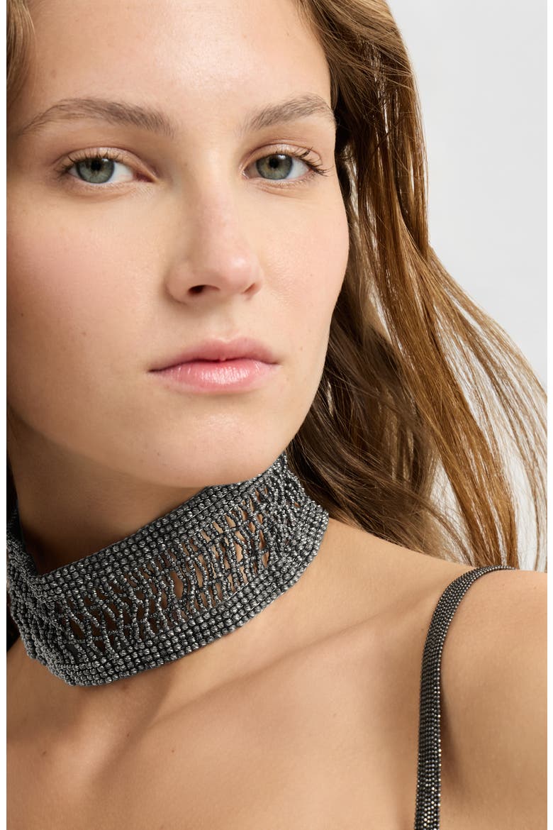 Sterling Silver wide choker, Alternate, color, Silver