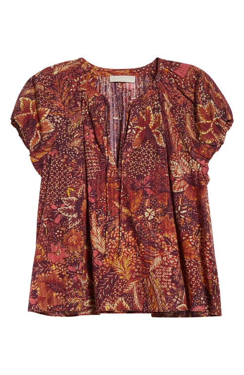 Ulla Johnson Issa Mixed Print Cotton Blend Top In Odessa