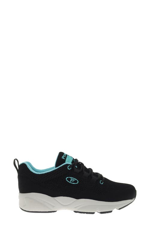 Propét Stability Fly Sneaker In Black/aqua