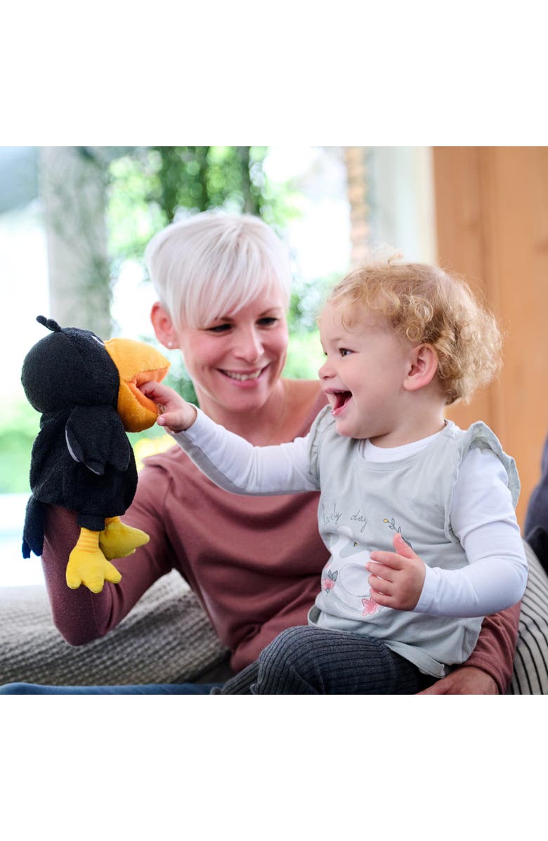 HABA Theo the Raven Hand Puppet - Interactive Puppet Show Toy with Cherries, Pretend Play Set and Toddler Toys for 18 Months and Up, Alternate, color, Black Multi