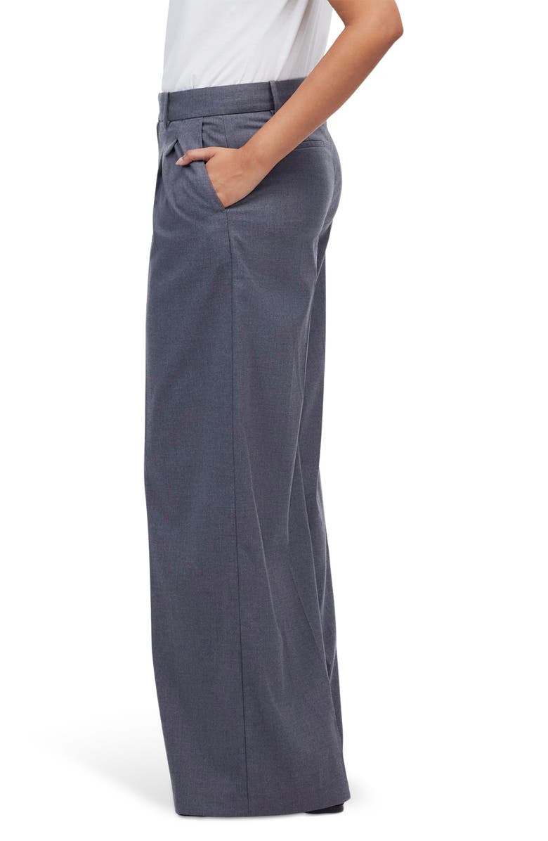 Madewell The Harlow Superwide Leg Twill Pants, Alternate, color, Light Grey