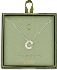 Leith Pavé Cubic Zirconia Initial Pendant Necklace