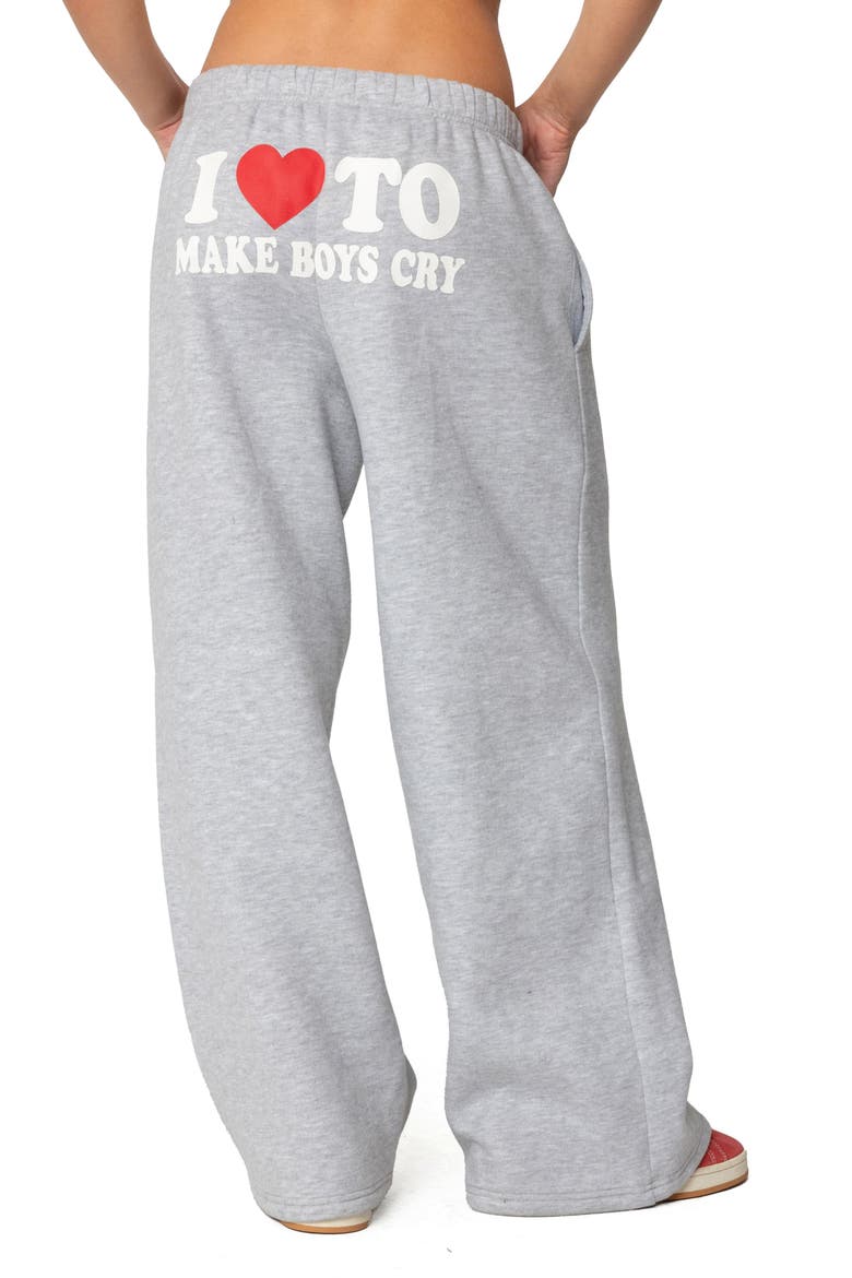 Boys Cry Wide Leg Sweatpants, Alternate, color, GRAY-MELANGE