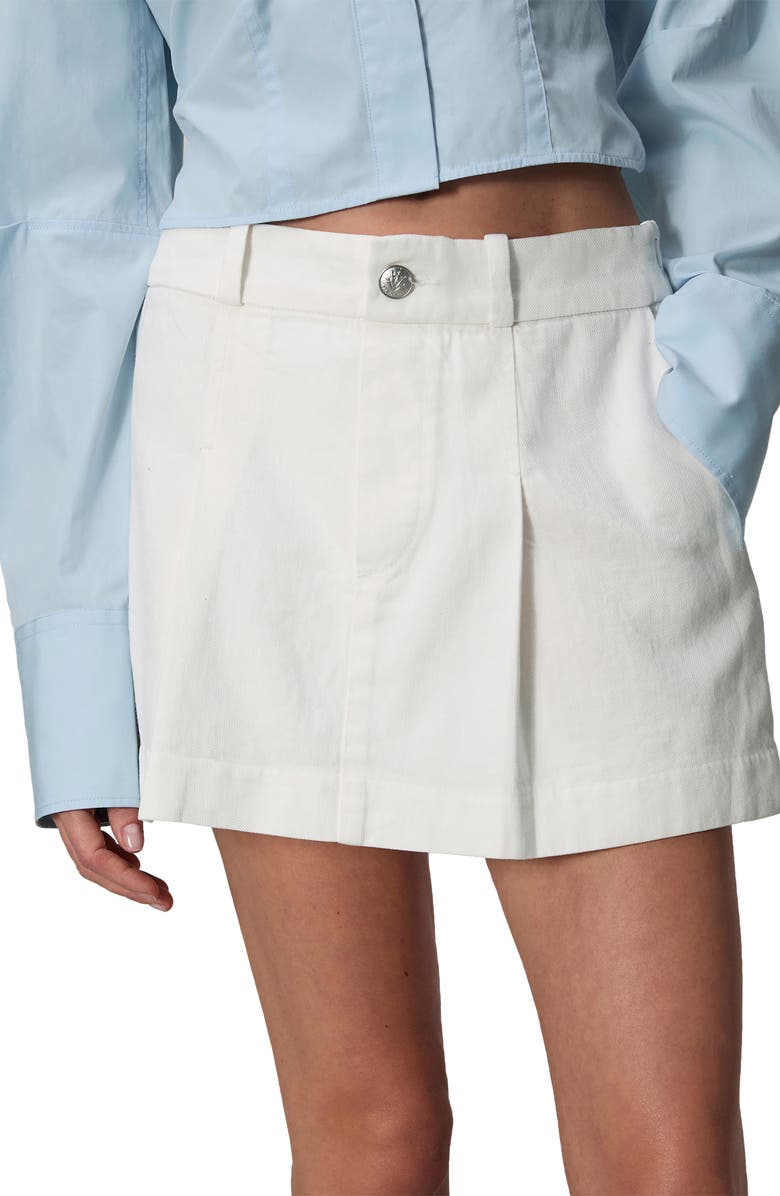 rag & bone Esme Pleated Front Cotton Blend Skort, Alternate, color, White