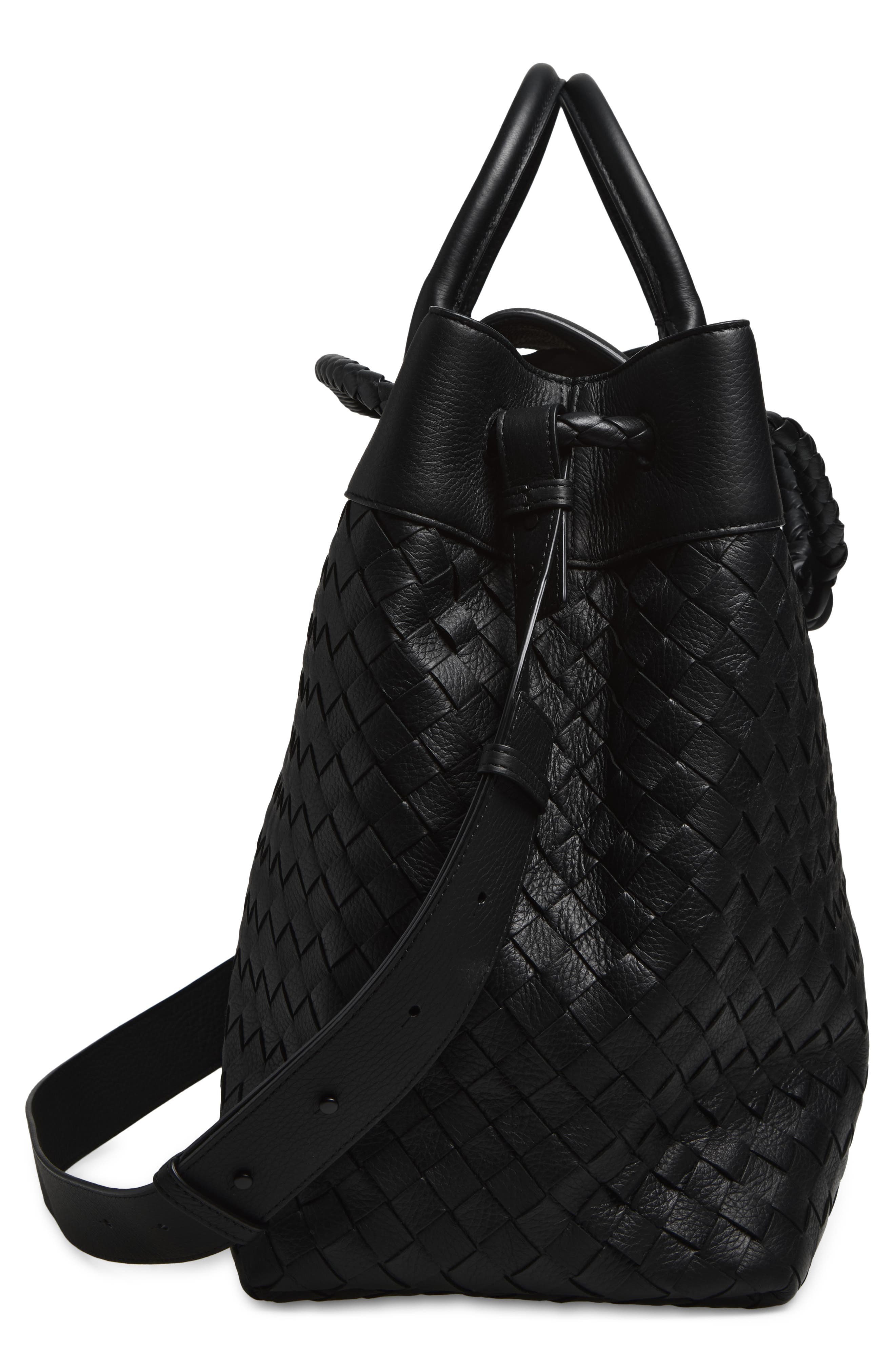 Bottega Veneta Andiamo Voyager Intrecciato Tote, Alternate, color, 8966 Black-Nero Opaco