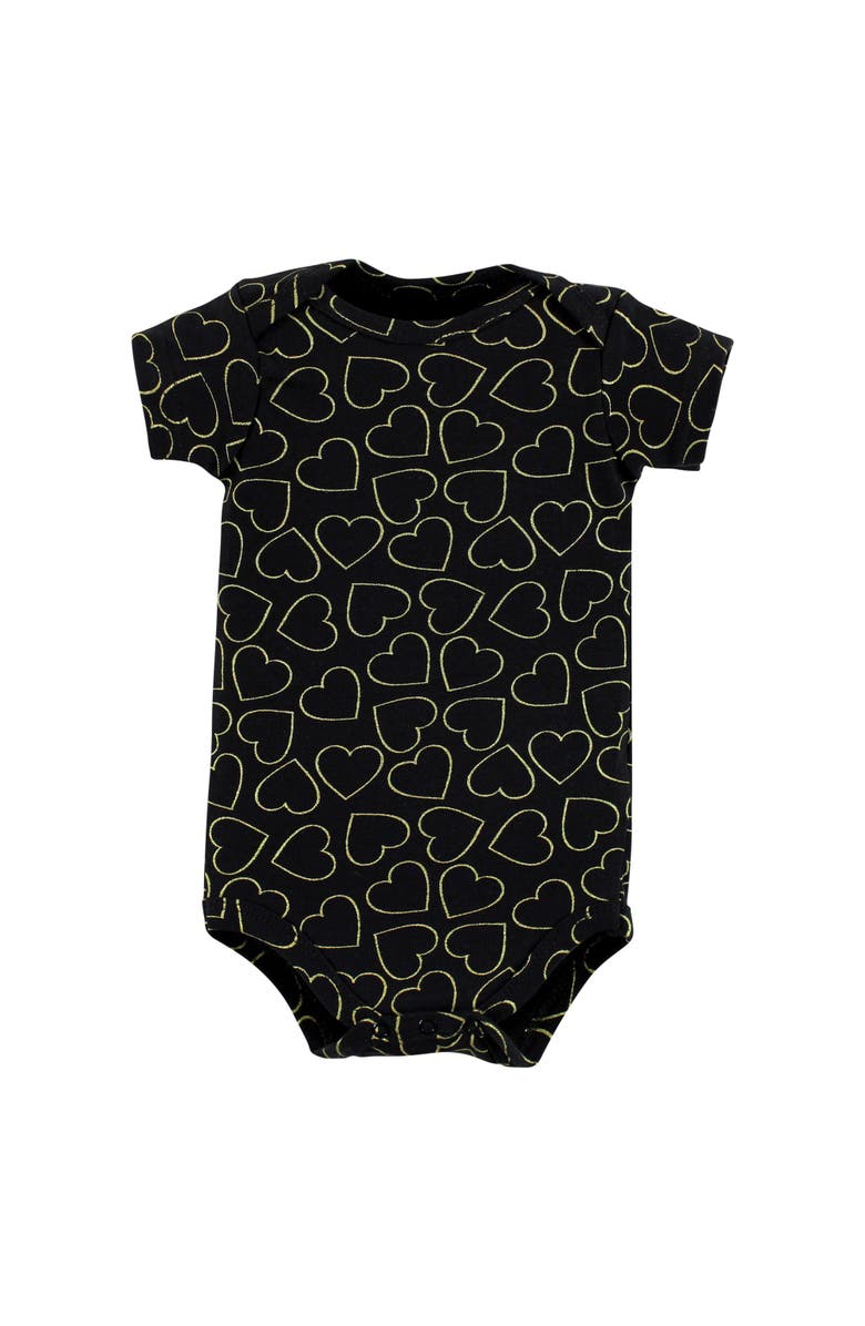 Hudson Baby 5Pk of Soft Cotton One-Pieces, Alternate, color, Girl Daddy Red Black 5Pk