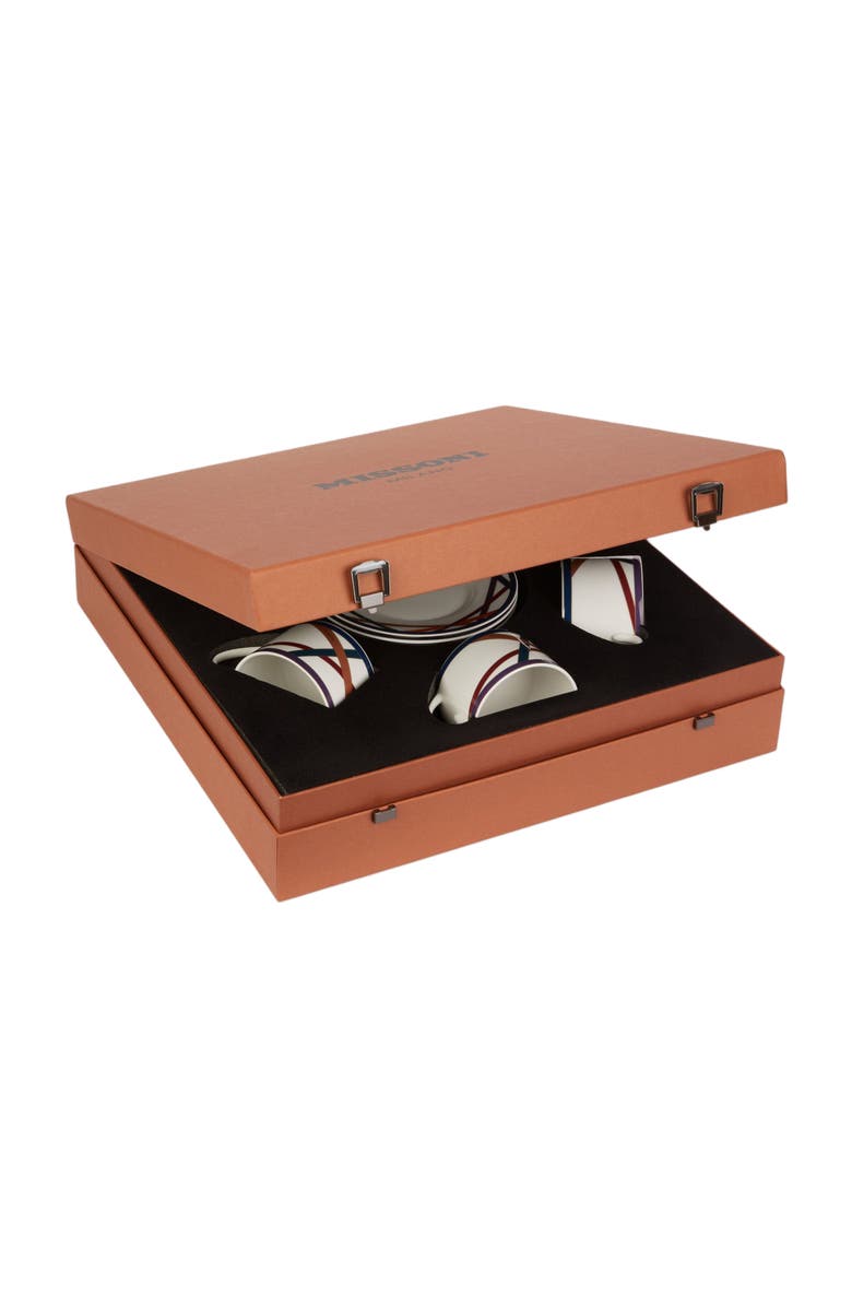 Missoni Home Nastri Set Of 6 Tea Cups & Saucers, Alternate, color, Multicoloured