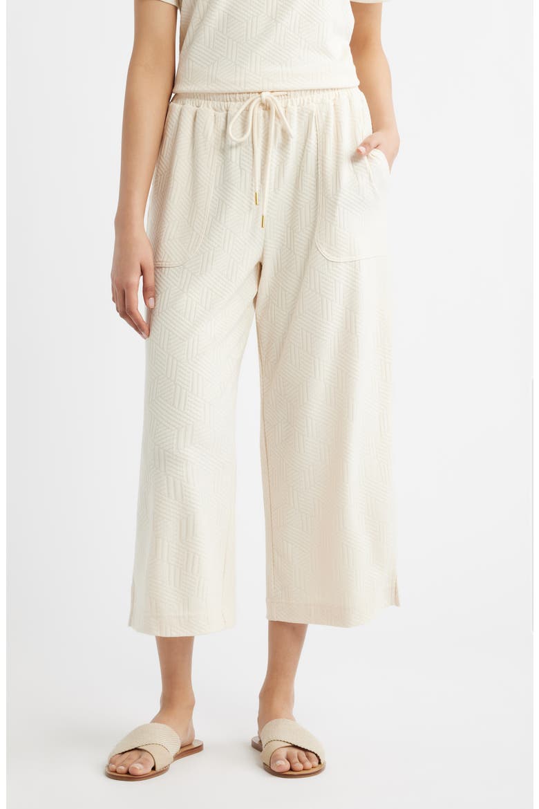 Crop Wide Leg Drawstring Pants, Main, color, PARCHMENT