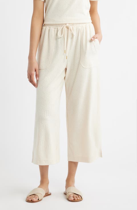 Crop Wide Leg Drawstring Pants