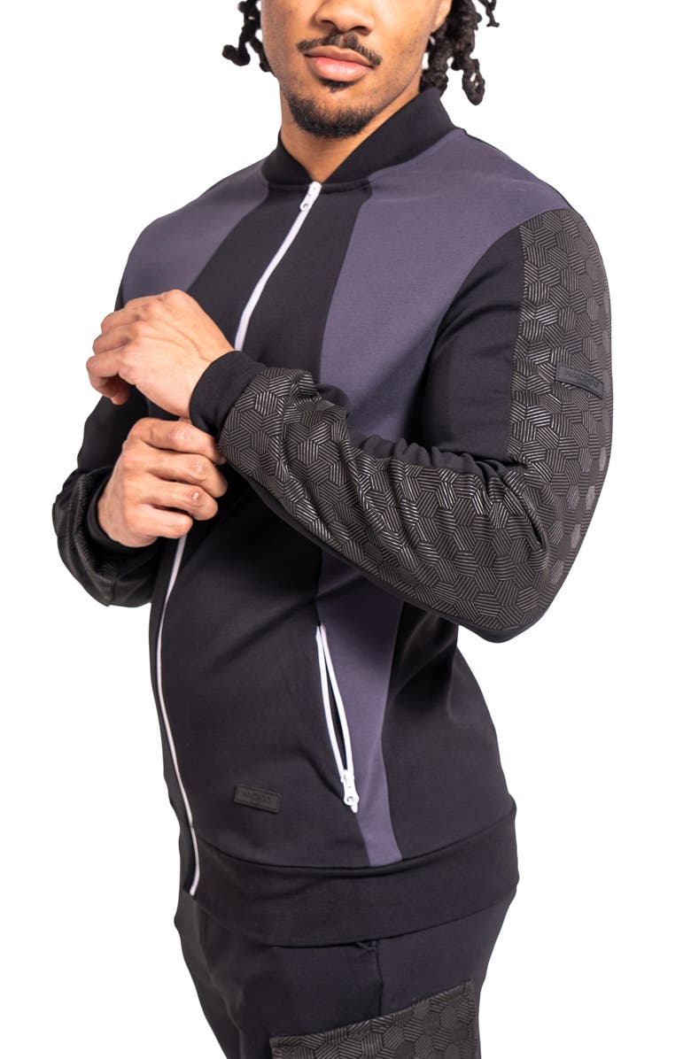 Maceoo Colorblock Zip-Up Jacket, Alternate, color, Grey