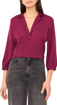 Vince Camuto Notch Collar Crepe Top