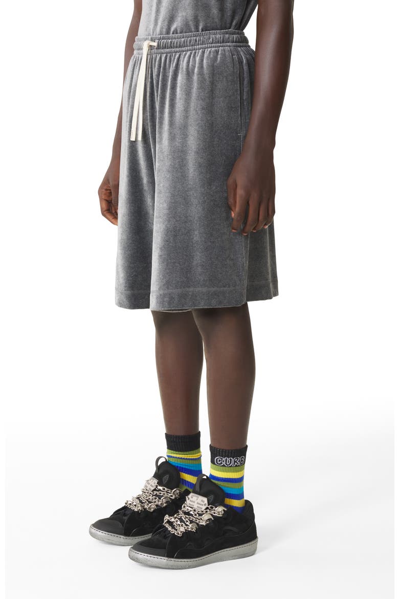Velvet Bermuda Shorts, Alternate, color, Dark Grey