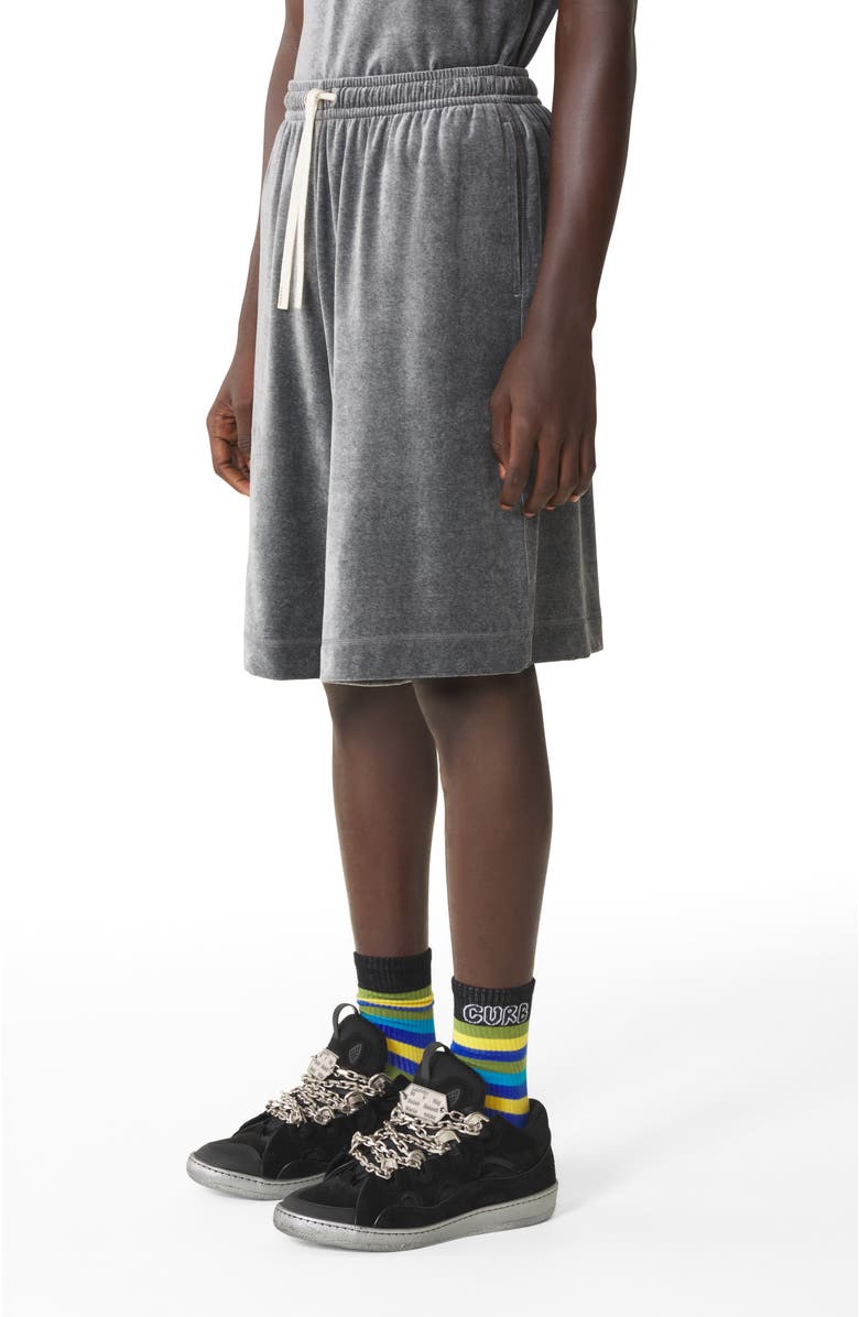 Lanvin Velvet Bermuda Shorts, Alternate, color, Dark Grey