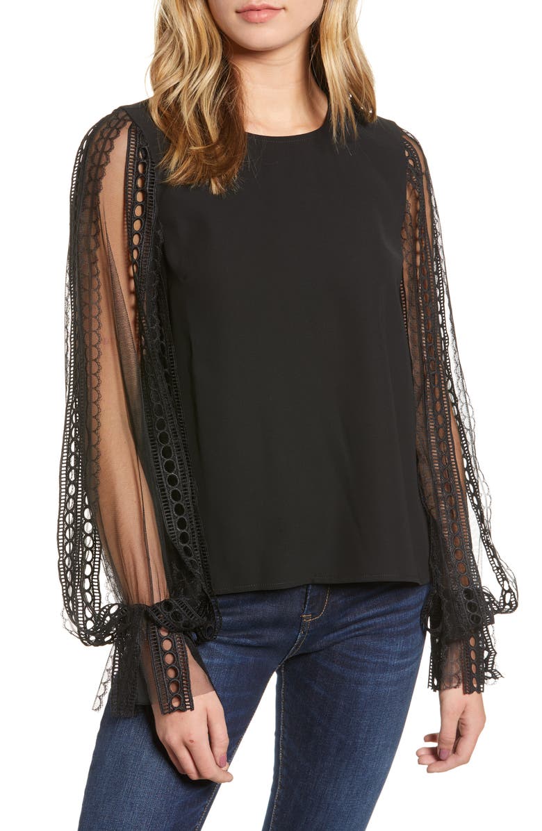 Endless Rose Lace Sleeve Blouse, Main, color, 