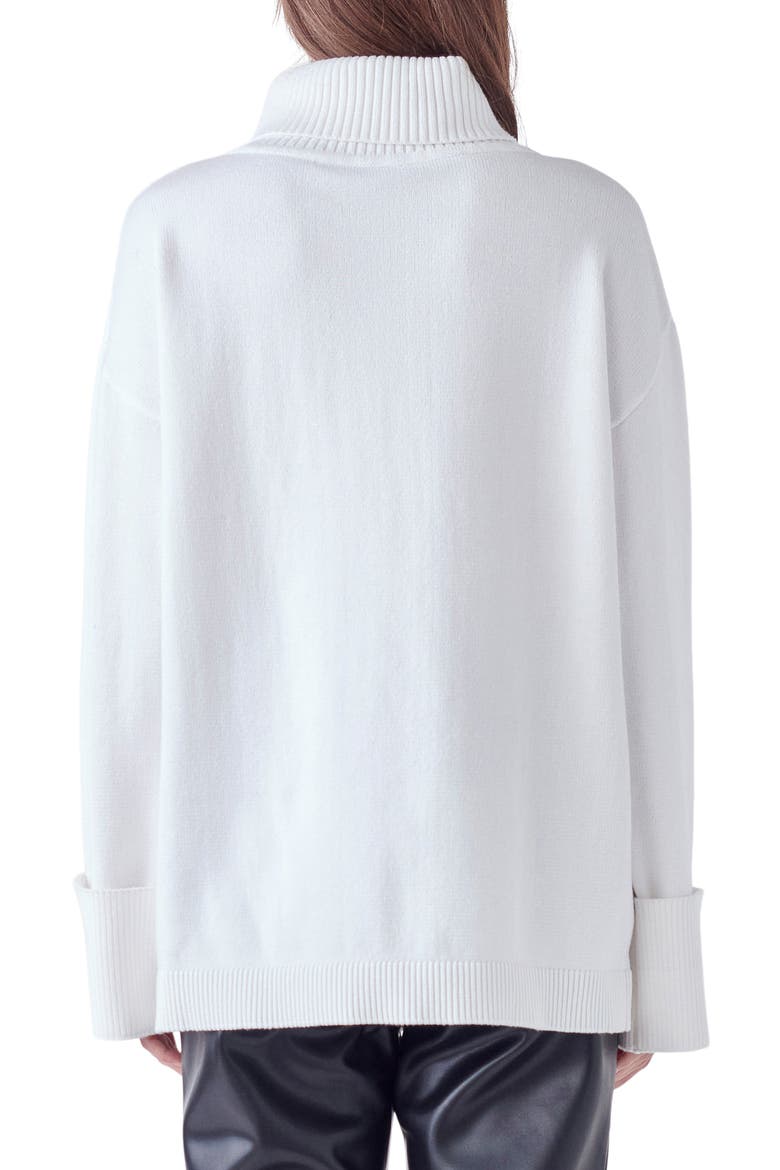 Oversize Turtleneck Sweater, Alternate, color, IVORY