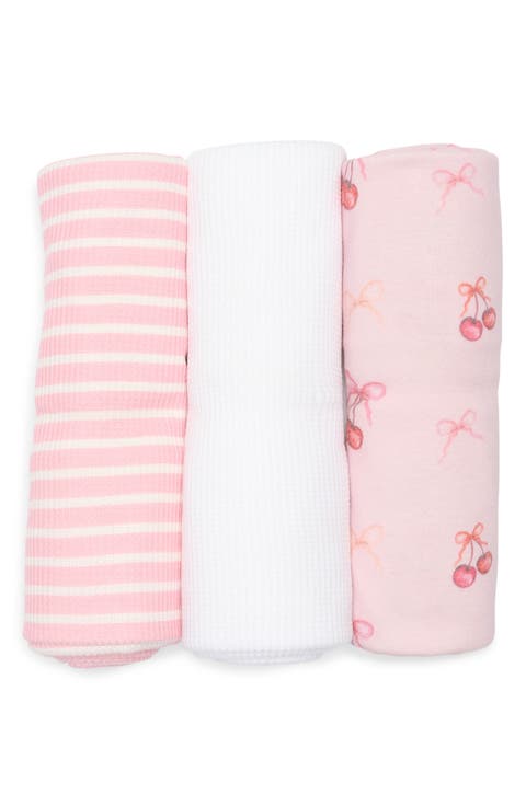 3-Pack Assorted Cherry Bow Blankets (Baby)