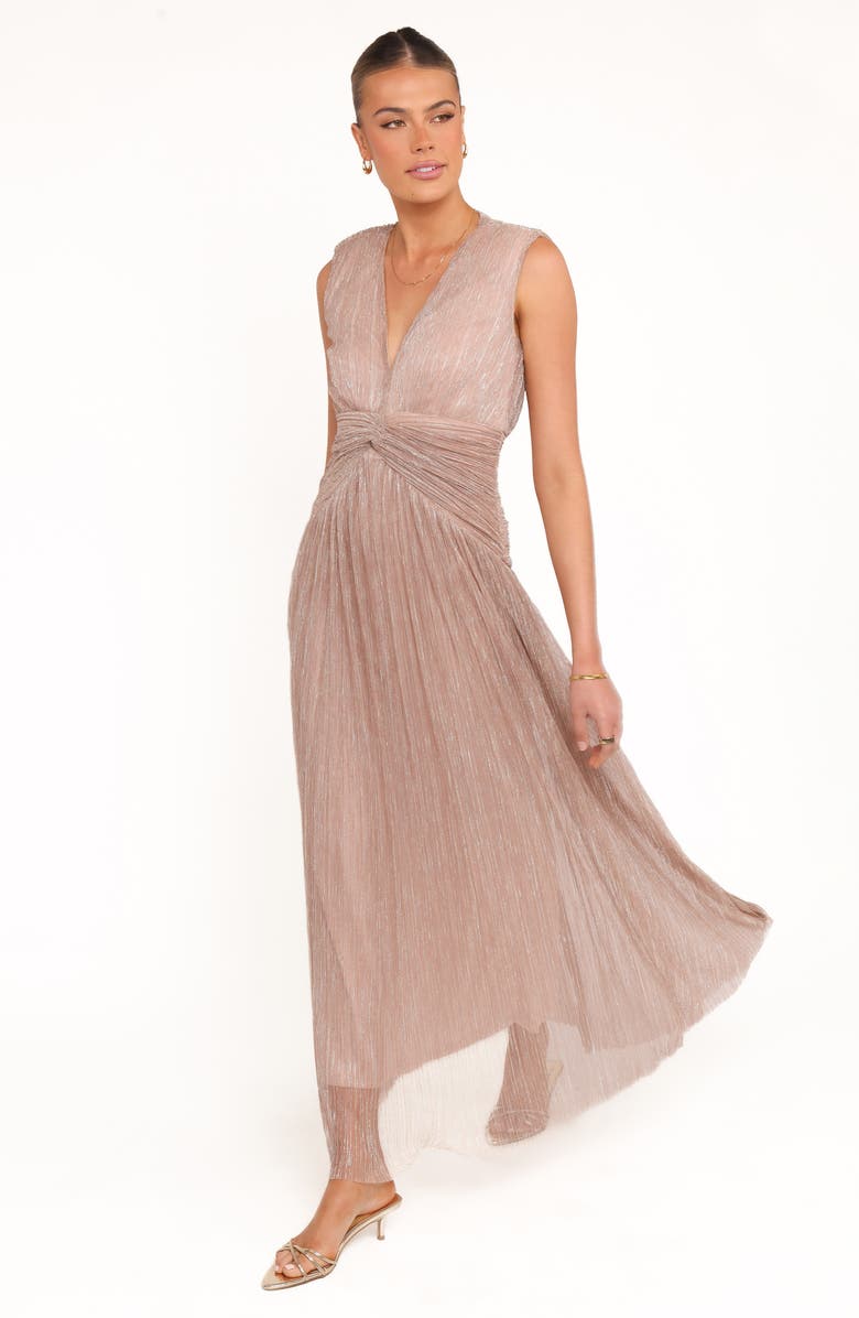 Petal & Pup Cara Metallic Maxi Dress, Alternate, color, Rose Gold