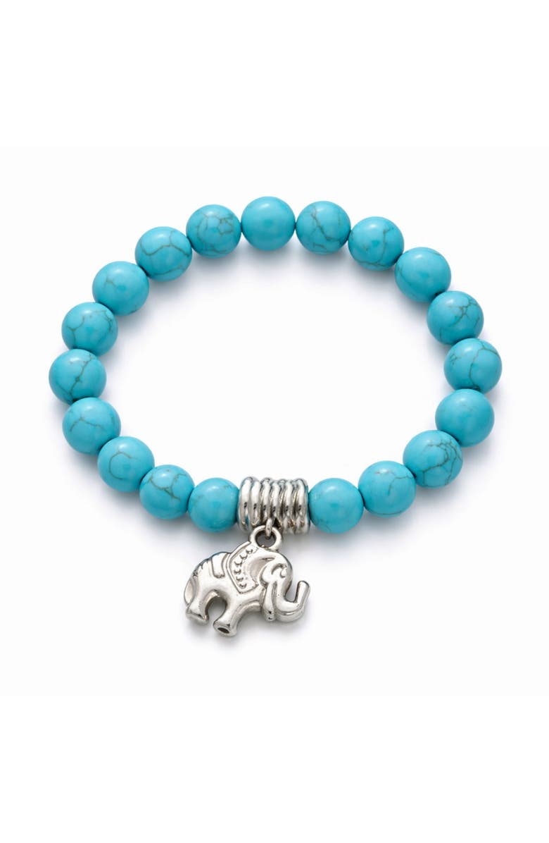 Donatello Gian Elephant Beaded Turquoise Bracelet, Main, color, Turquoise