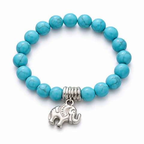 Elephant Beaded Turquoise Bracelet