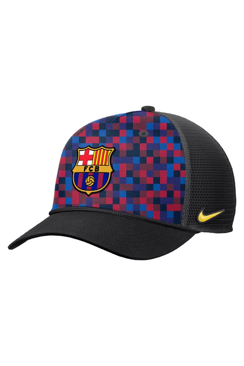 Men's Nike Black Barcelona Rise Rope Trucker A-Frame Adjustable Hat, Main, color, Black