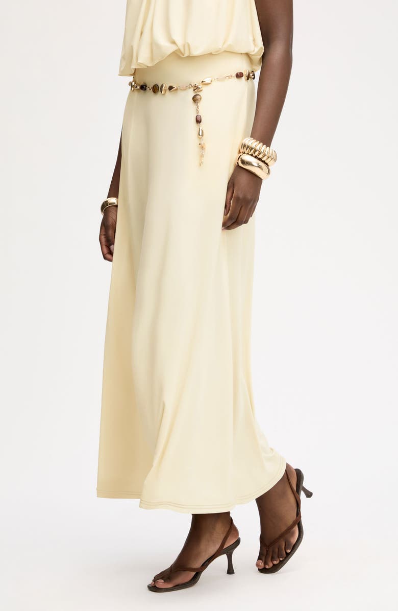 Sam Edelman Gathered A-Line Midi Skirt, Alternate, color, Almond