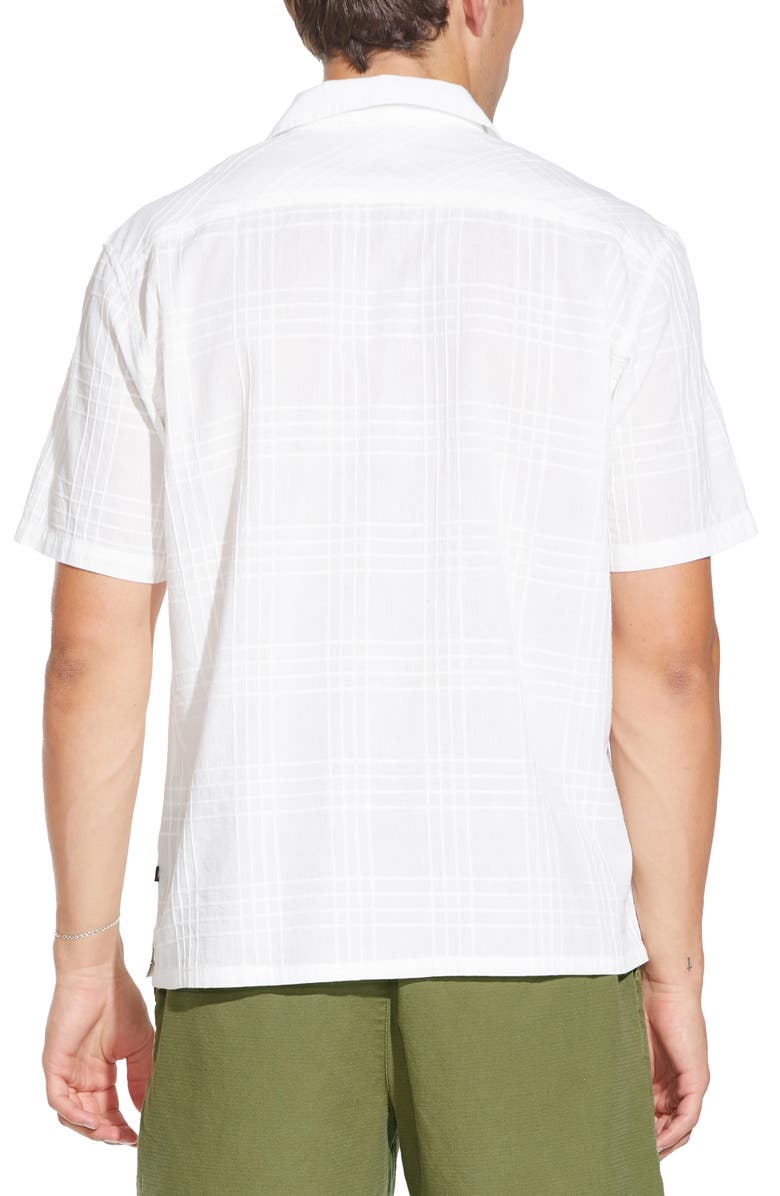 Civil Society Relaxed Fit Windowpane Cotton Camp Shirt, Alternate, color, White